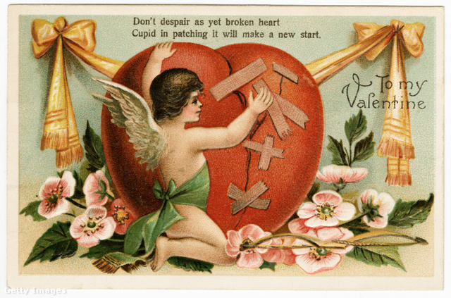 Valentin-napi képeslap 1909-ből