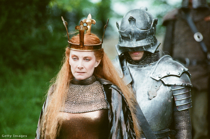Jean Marsh mint Morgaine a Dr. Who forgatásán 1989. május 16-án